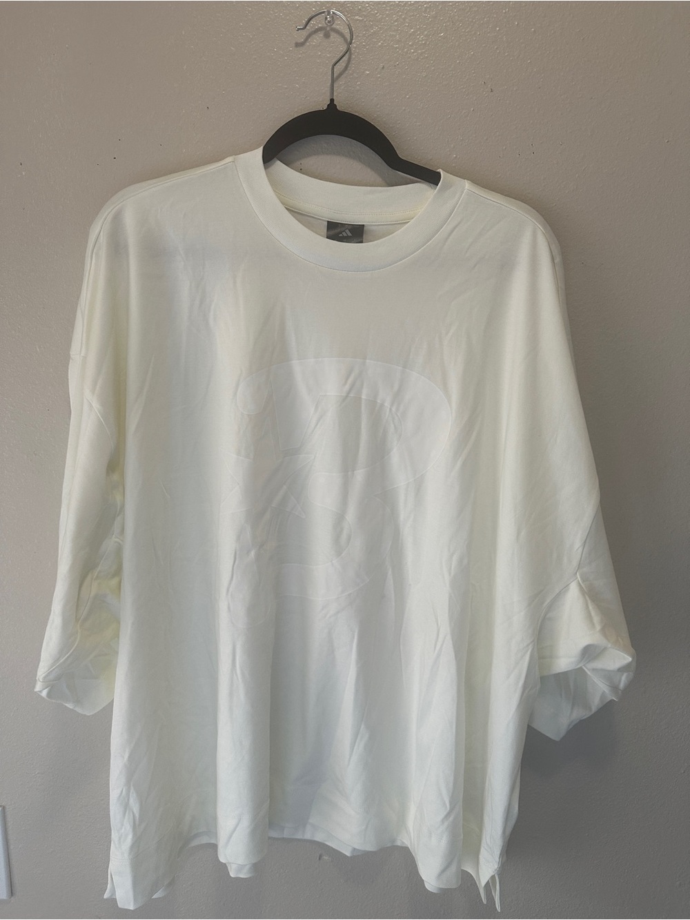 adidas Men's White Oversized Short-Sleeve Crew Tee
